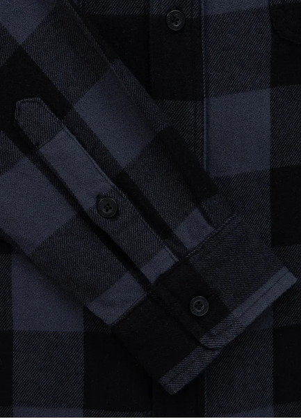 Koszula flanelowa z kapturem "Woodson" PIT BULL - szaro/czarna