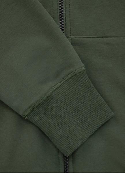 Bluza z kapturem rozpinana PIT BULL French Terry "Lotus" '23 - oliwkowa
