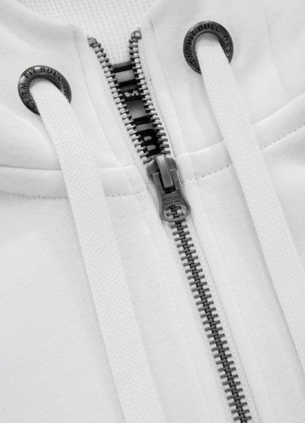 Bluza rozpinana z kapturem PIT BULL "Hilltop" - biała