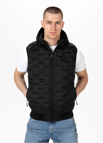 PIT BULL &quot;Eclipse&quot; sleeveless vest with hood - black