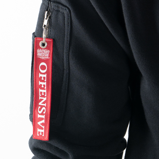 Bluza z kapturem rozpinana Dobermans Aggressive "Premium  BZK260" - czarna