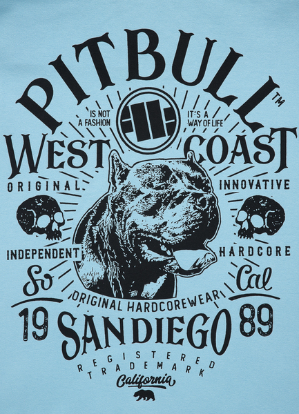 Bluza rozpinana z kapturem PIT BULL Tricot "San Diego 89" - niebieska