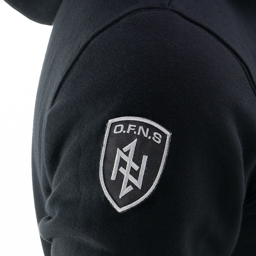 Bluza z kapturem rozpinana Dobermans Aggressive "O.F.N.S SHIELD BZ259" - czarna