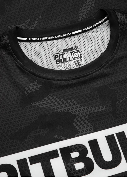 Koszulka sportowa longsleeve PIT BULL "Net Camo Hilltop II"  - all black camo