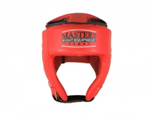 The boxing helmet Masters KTOP-PU (WAKO APPROVED) head protector - red