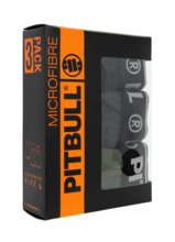 Bokserki z rozporkiem "Mikrofibra" PIT BULL komplet 3 sztuk - Czarny /Grafitowy/Oliwkowy
