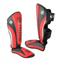 Masters shin pads - NS-PU-FT (WAKO APPROVED) red