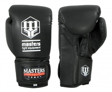 Leather boxing gloves Masters RPU-MFE - black