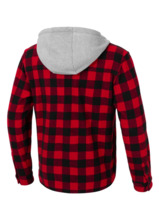 Flannel shirt with hood &quot;Woodson&quot; - PIT BULL - black/red